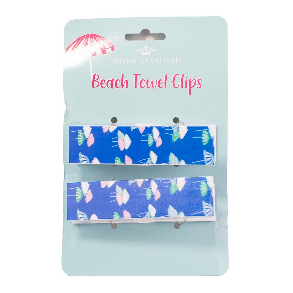 Monterosso Beach Towel Clips   Sapphire/Multi   1.5x4.5   Set of 2