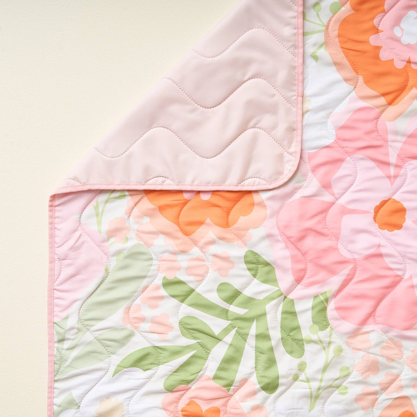 On-the-Go Quilted Blanket-Beyond Blooms Pink Orange