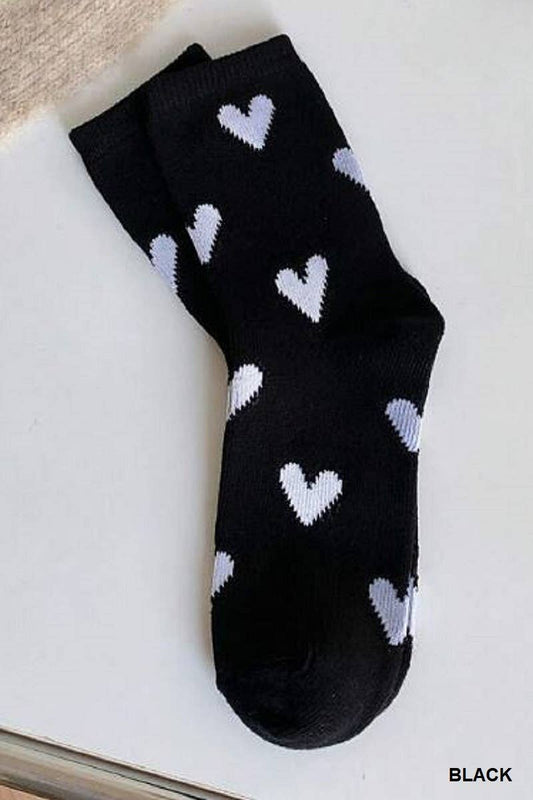 Colorful Heart Pattern Socks, 6 Pairs In 1 Pack