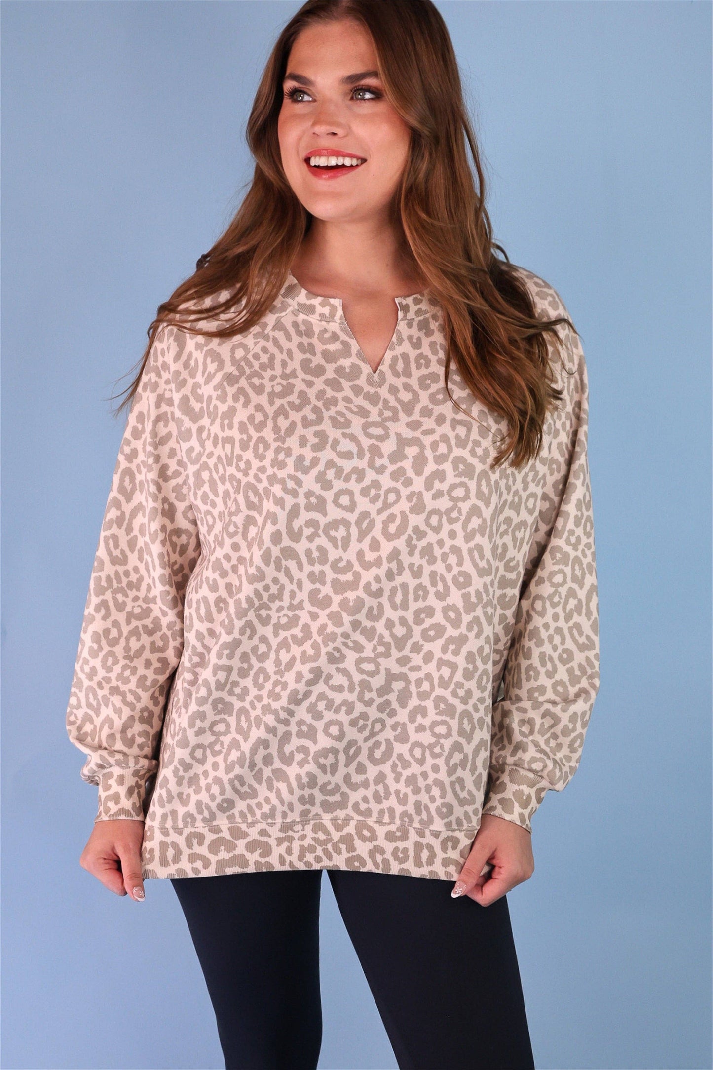 Leopard Terry Pullover