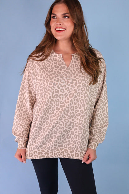 Leopard Terry Pullover