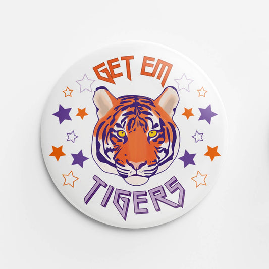 Get Em Tigers Button