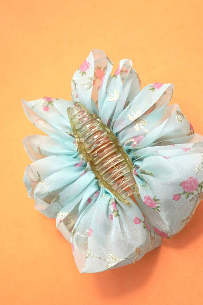 FLORAL SHEER BOW CLIP|