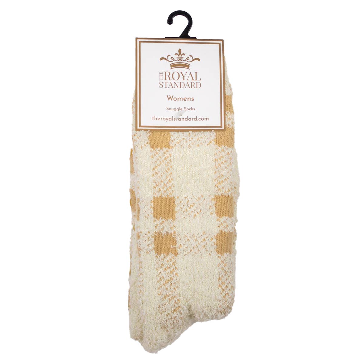 Plaid Snuggle Socks Cream/Beige