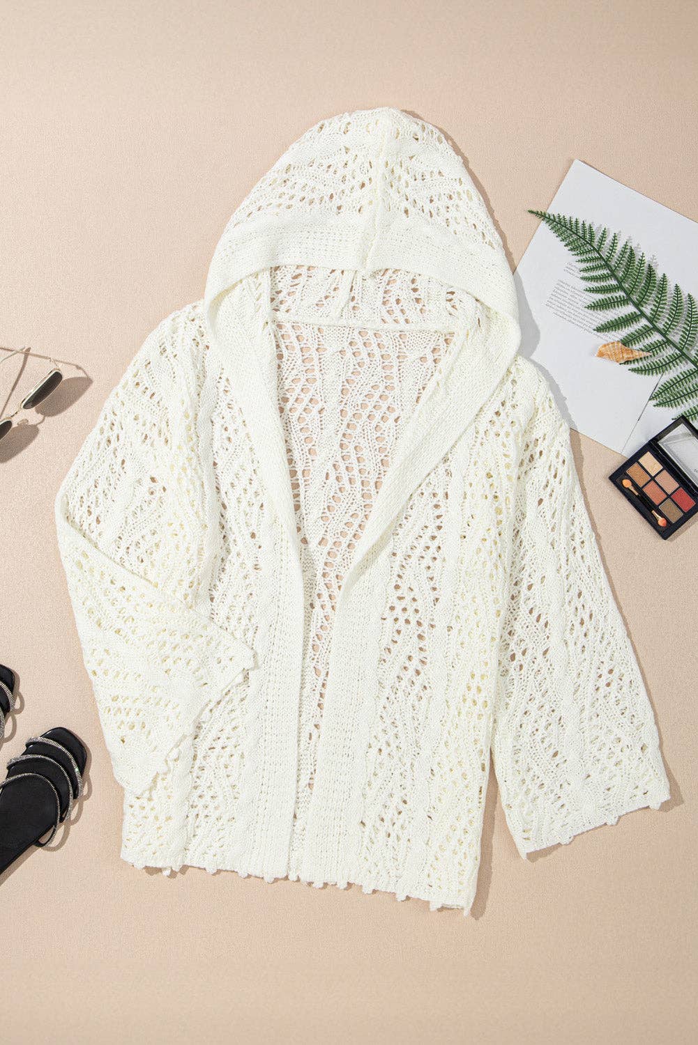 Knit Hooded Beach Cover Up