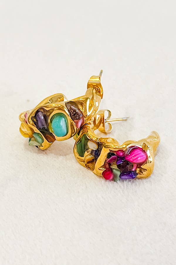 Hazel Multi-Colored Stone Earrings