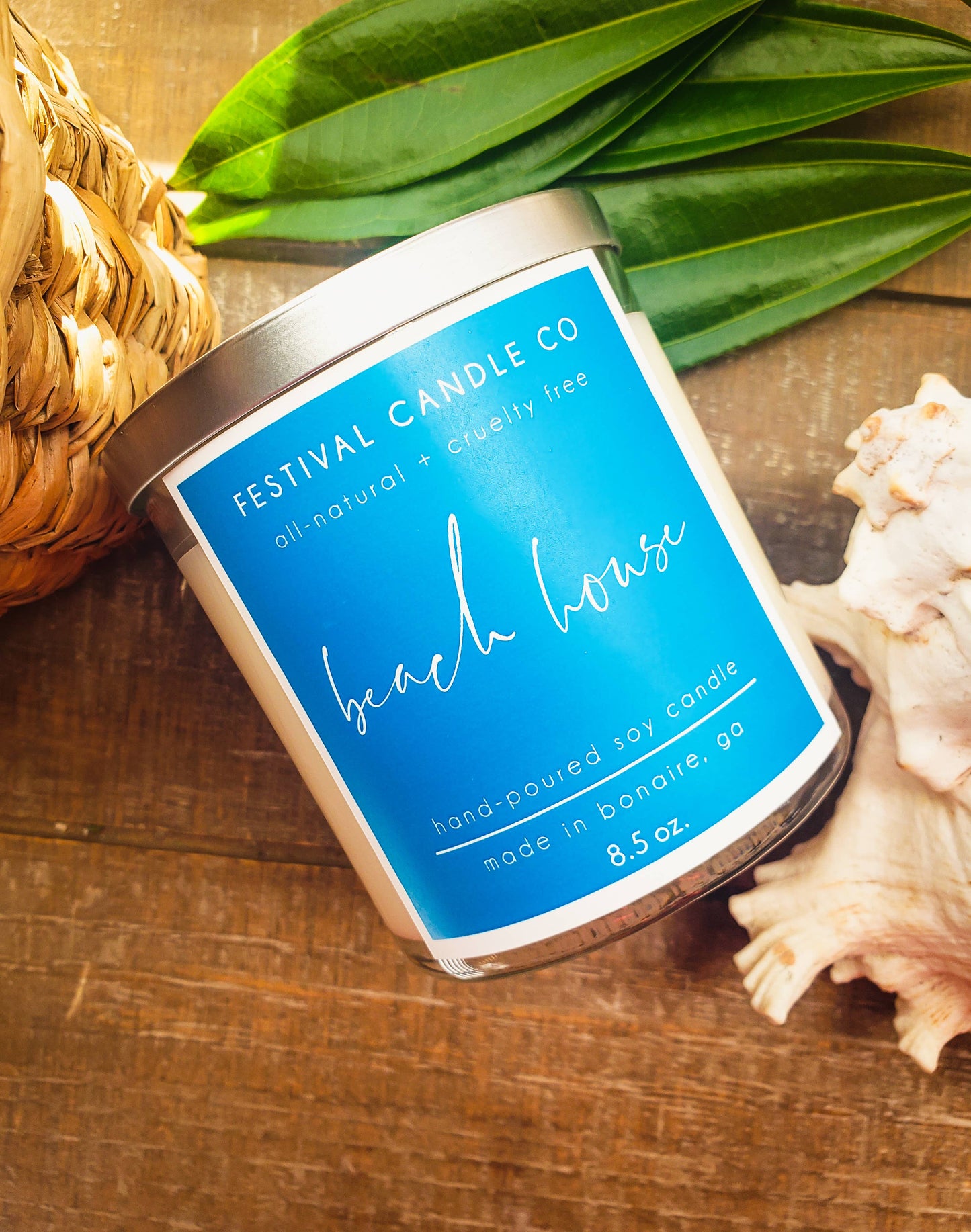 "Beach House" Scented Soy Candle, 8.5 ounce