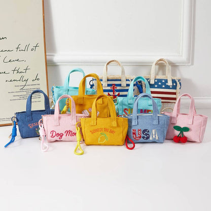 USA Mini Canvas Tote Bag Charm