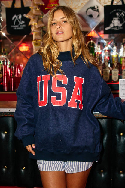 USA & FLAG' Reversible MockNeck Sweatshirt