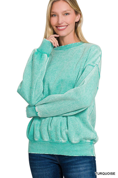 Acid Wash Oversized Pullover