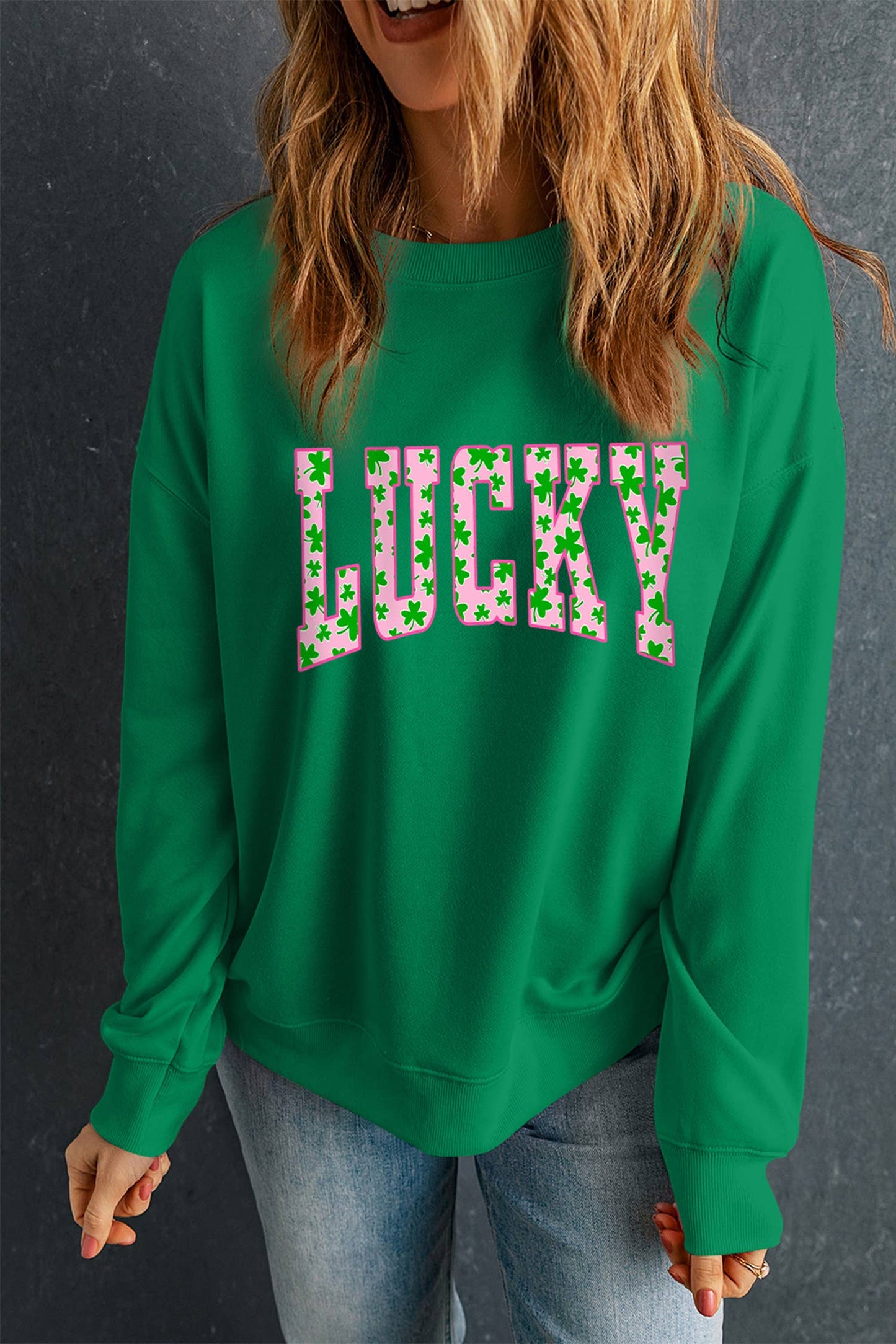 Lucky Clover Letter Sweatshirt