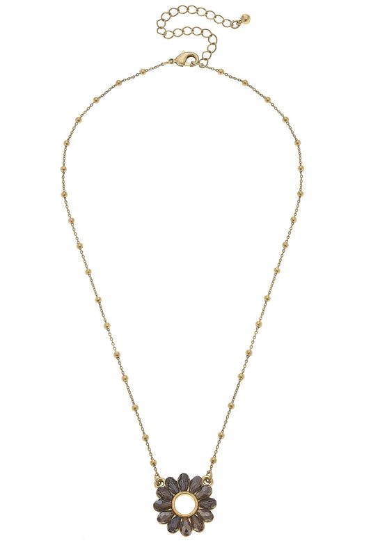 Faye Delicate Glass Flower Necklace
