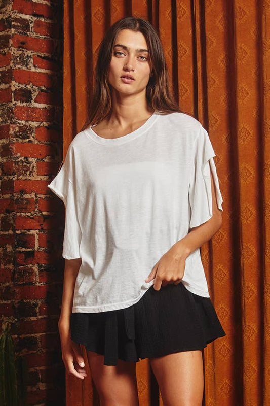 Short Irregular Sleeves Top