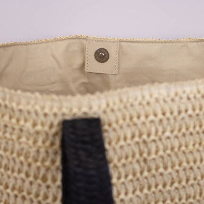 Brittney Beach Tote   Natural/Black   19.5x13.5x6