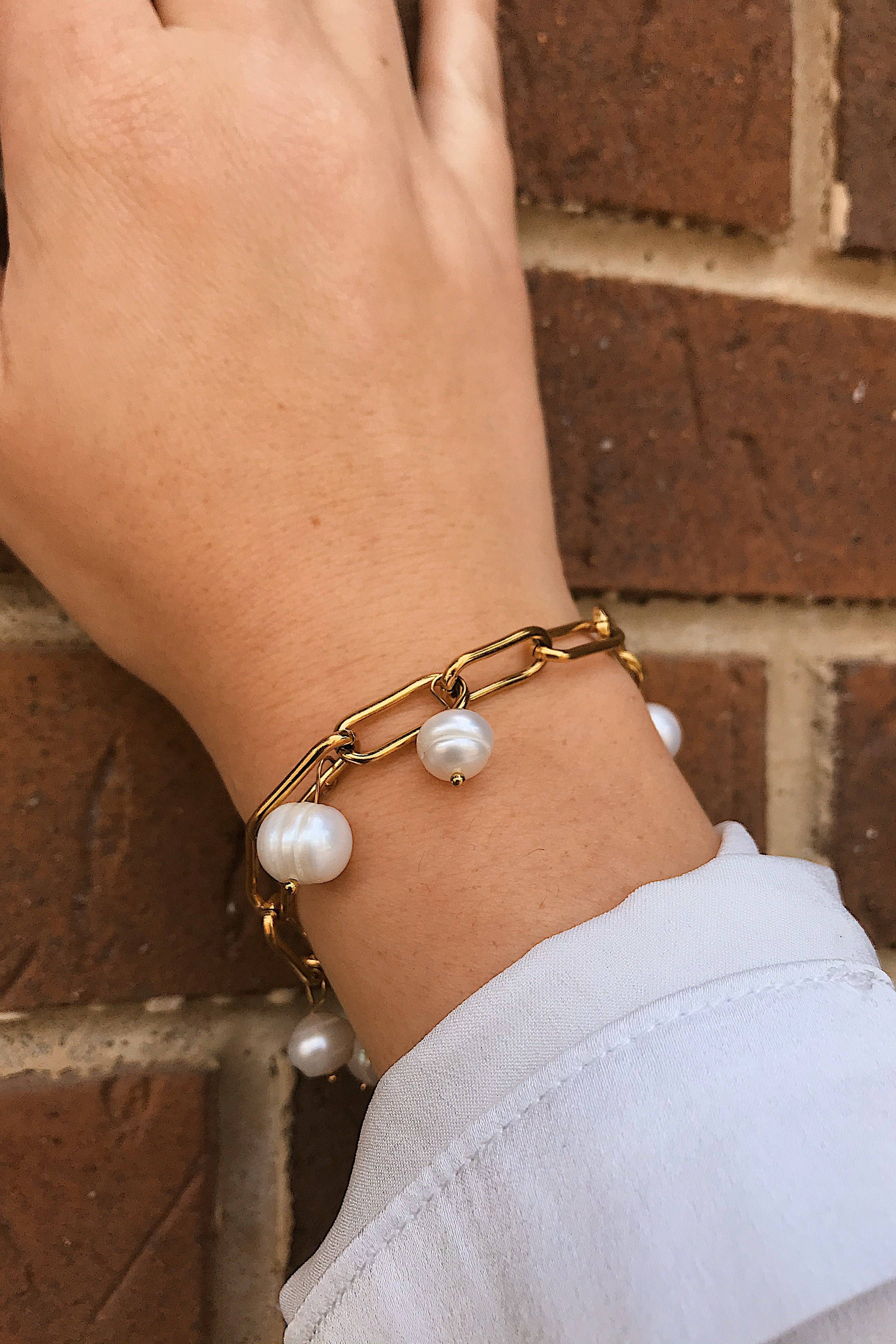 Freshwater Pearl Chain Bracelet – Carolina Tan Factory