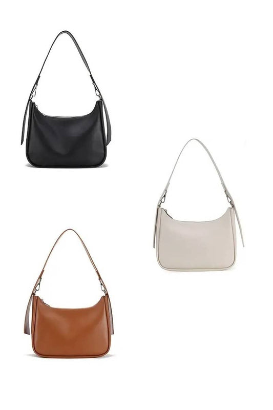 Vegan Leather Baguette Hobo Shoulder Bag