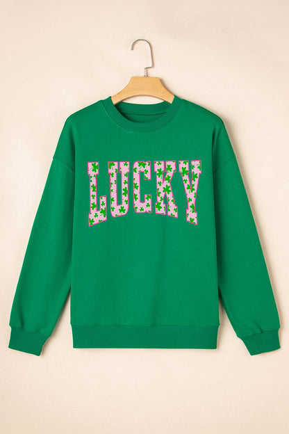 Lucky Clover Letter Sweatshirt