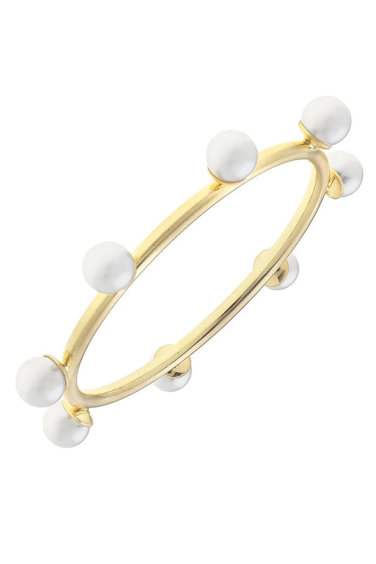 Allison Ball Bead Bangle in Ivory