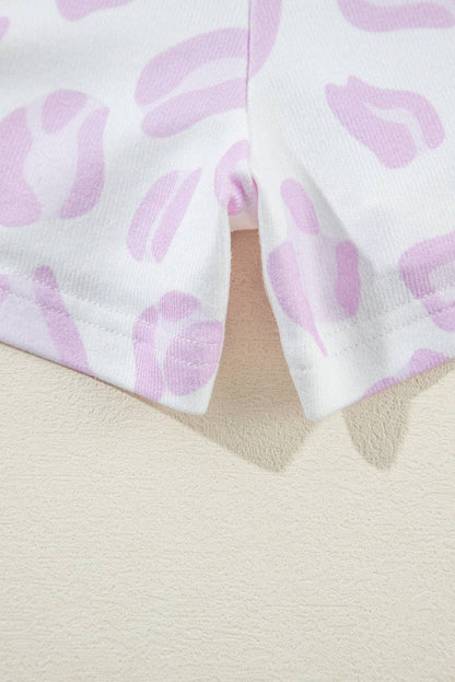 Pink Leopard Animal Print  Loungewear Set