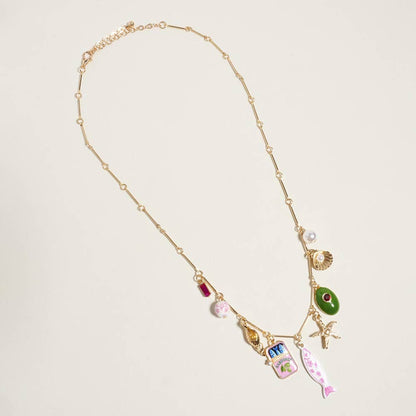 Mediterranean Coastal Charm Station Necklace