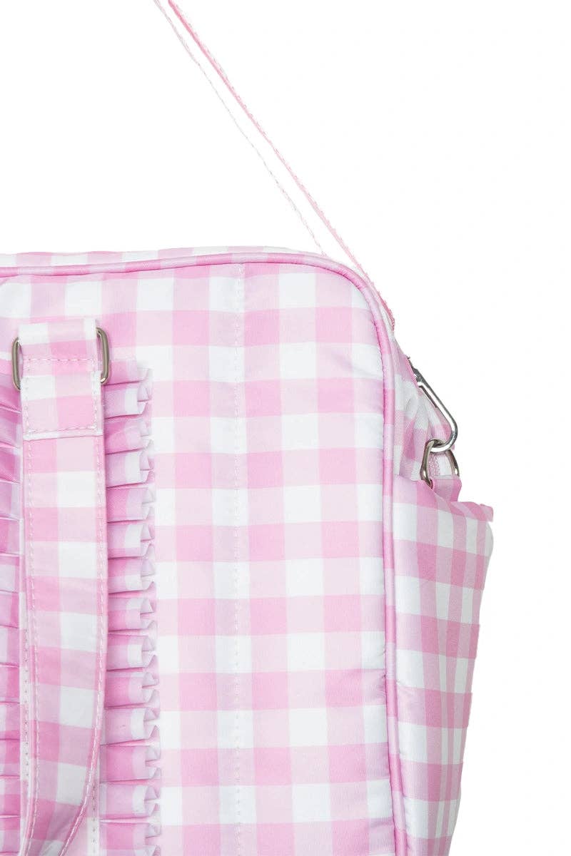 Light Pink Checkered Women's Duffle Bag