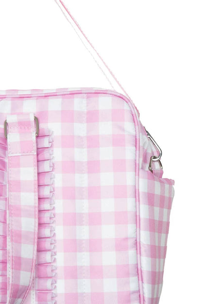 Light Pink Checkered Women's Duffle Bag