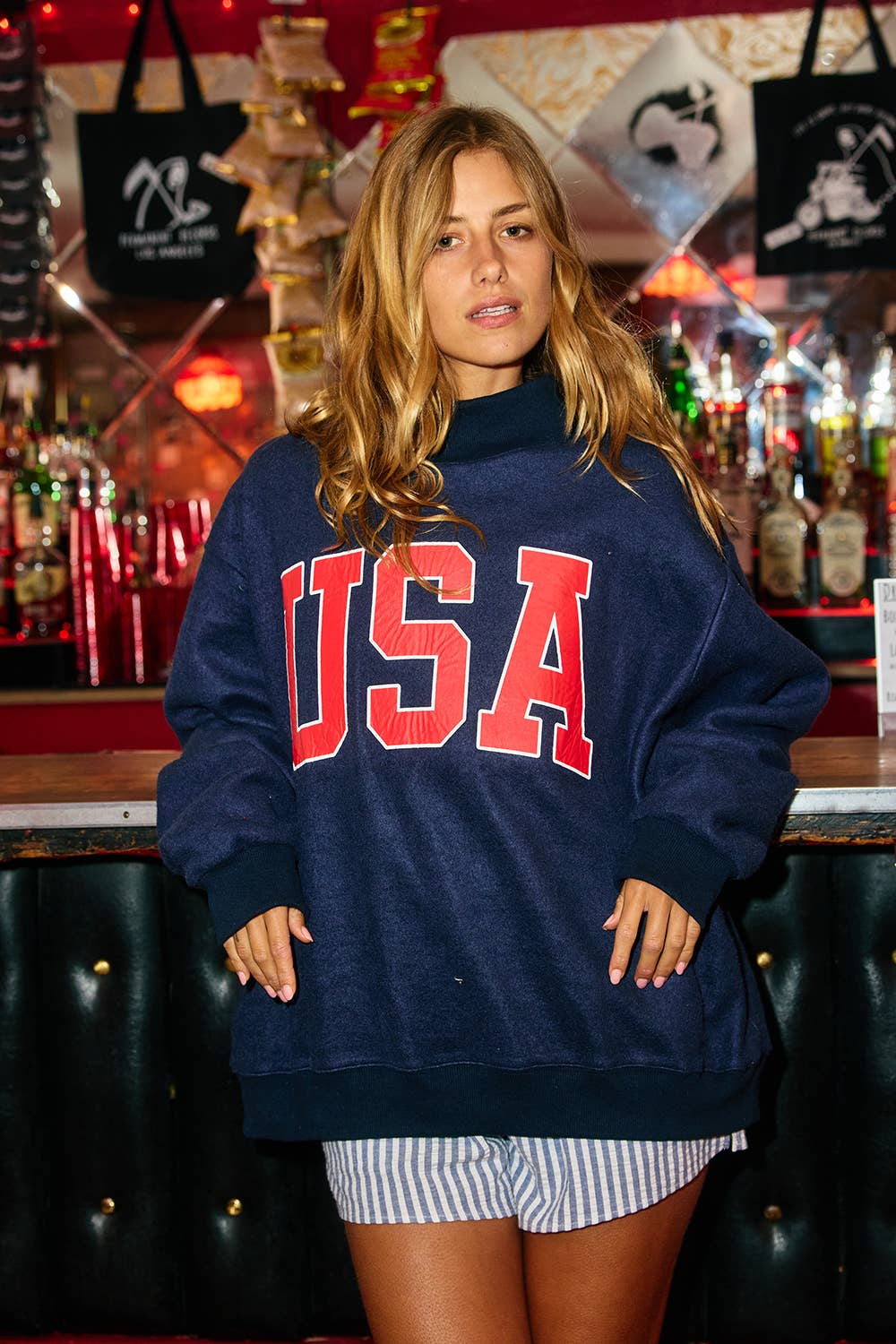 USA & FLAG' Reversible MockNeck Sweatshirt
