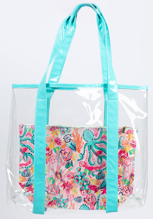 Ocean Jungle Clear Tote with Insert