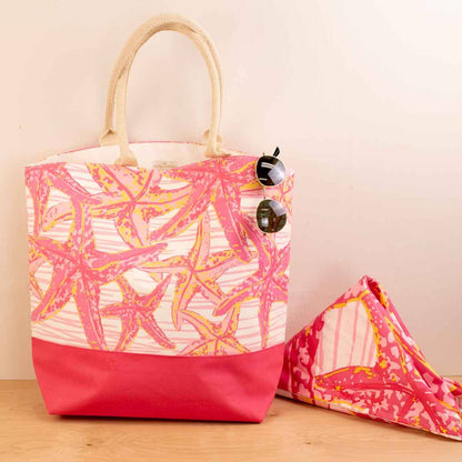 Stella Marina Tropic Tote   Pink/Orchid/Sunburst   20x16.75x6.5