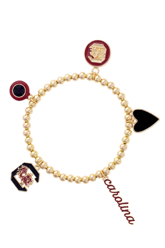 South Carolina Gamecocks Enamel Icons Stretch Bracelet