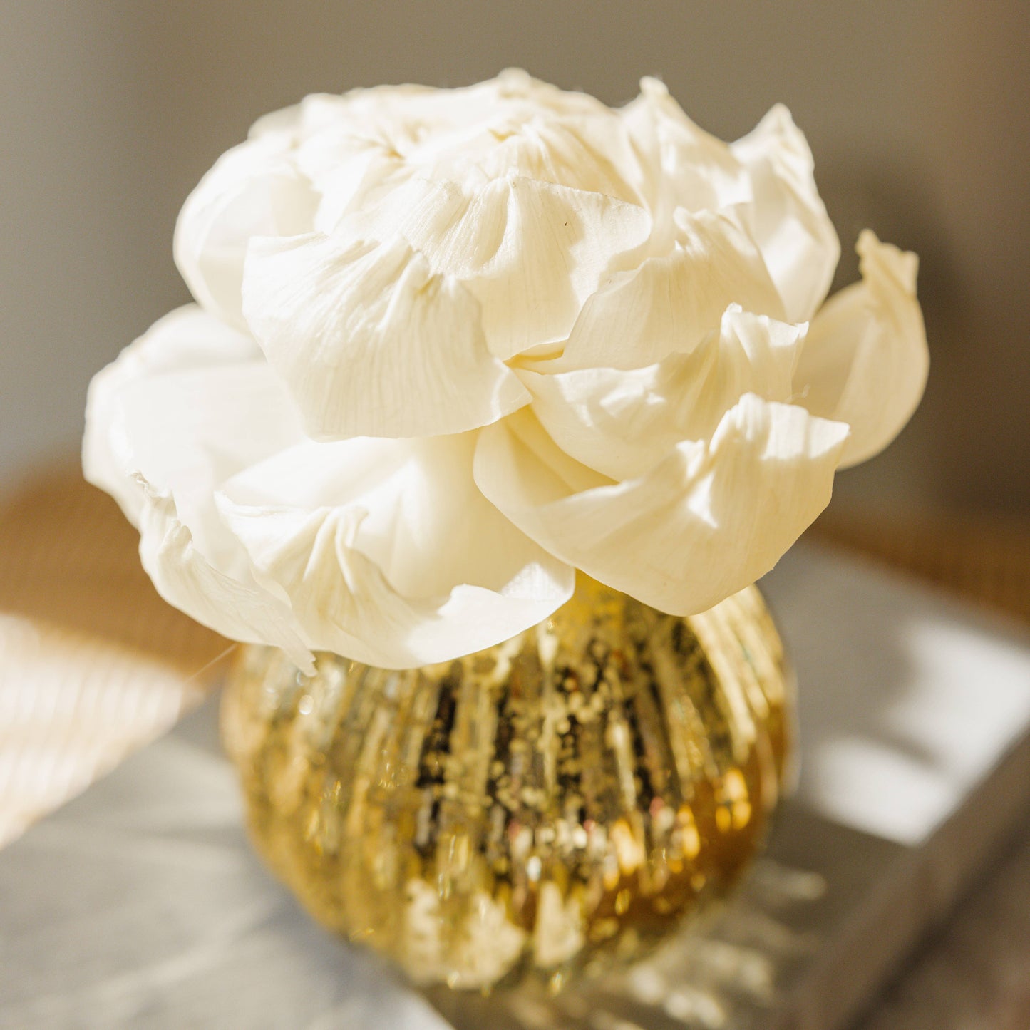 Sweet Grace Plaid Flower Diffuser | Metallic Vessel