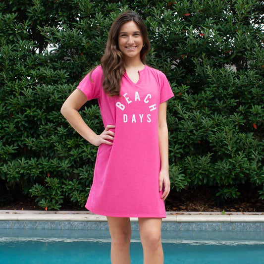 Classic Beach Days Cover Up Hot Pink