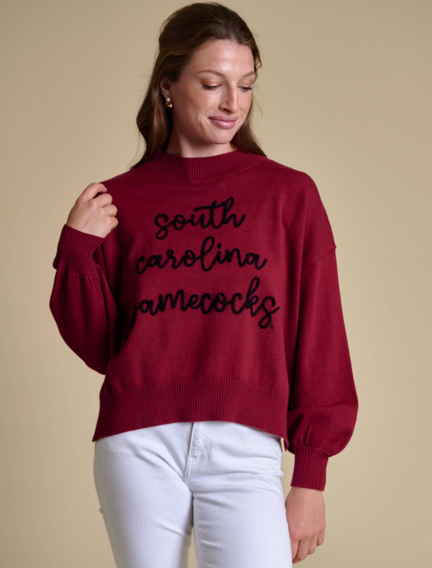 Embroidered Mock Neck Sweater SC