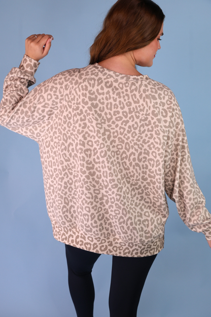 Leopard Terry Pullover