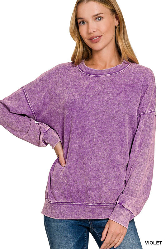 Washed Round-neck Sweatshirts