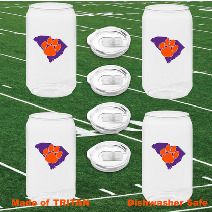 CLEMSON Tritan Unbreakable All-Purpose Can Cups with Lids