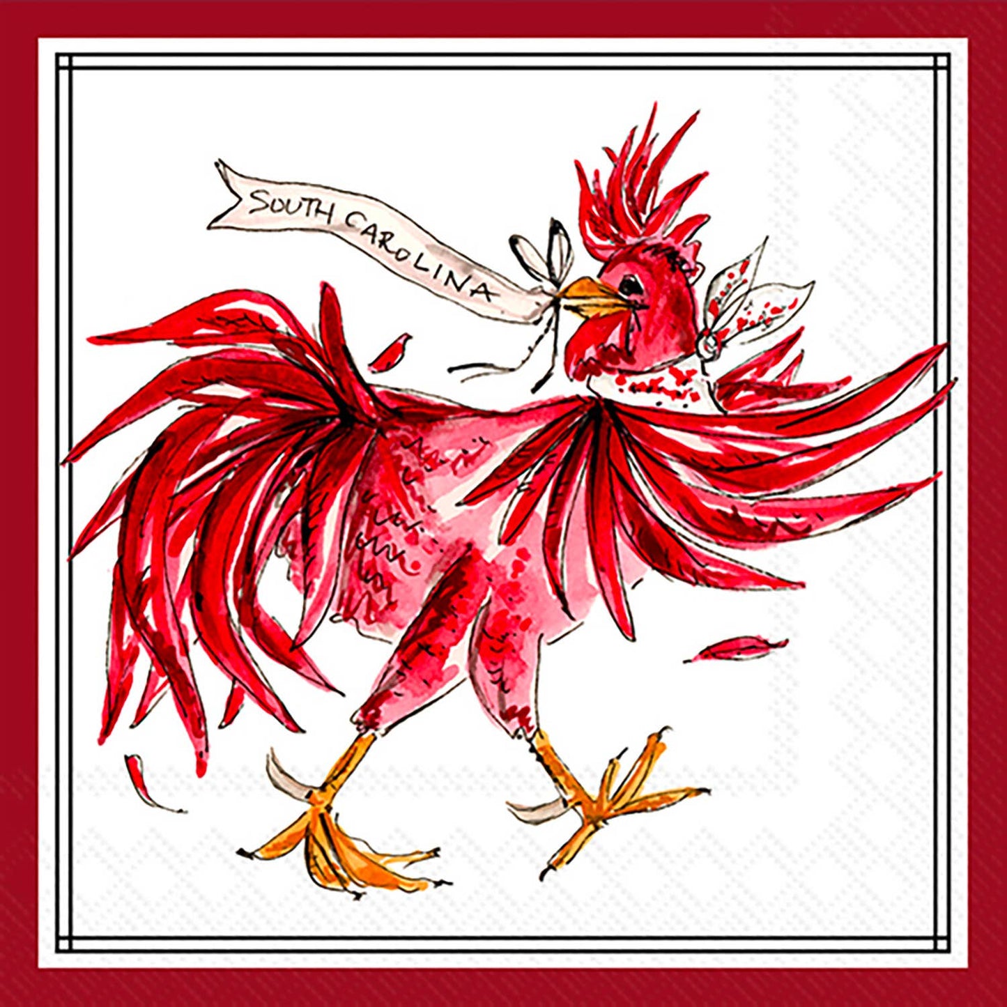 Paper Cocktail Napkins 20 Ct White Rooster Hometown Pride