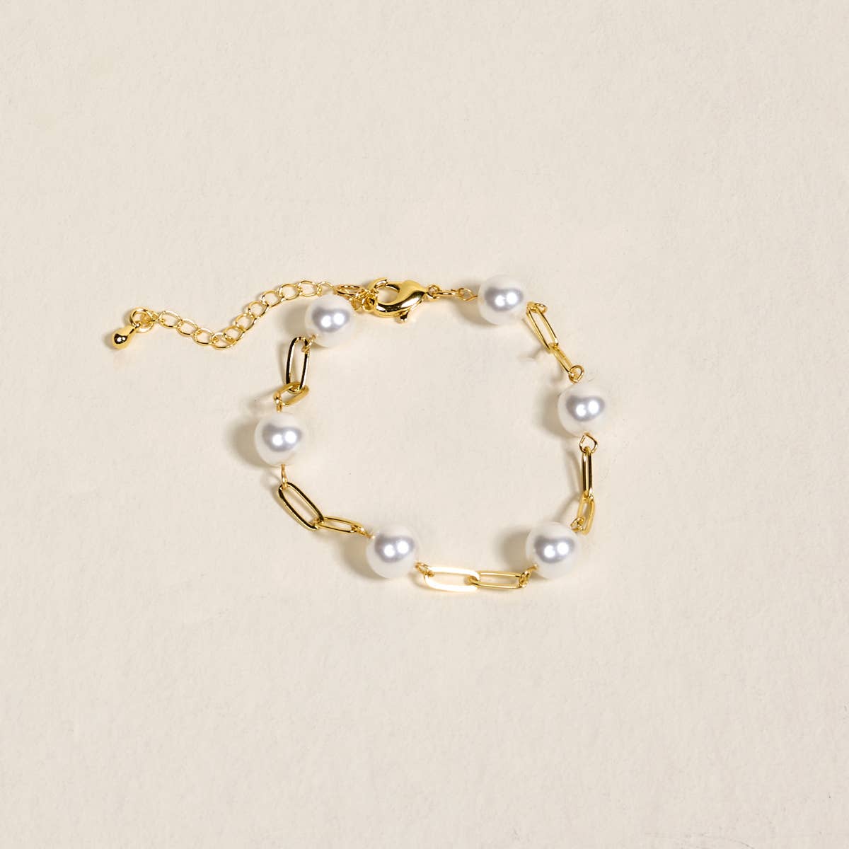 Pearl Paperclip Bracelet Chain