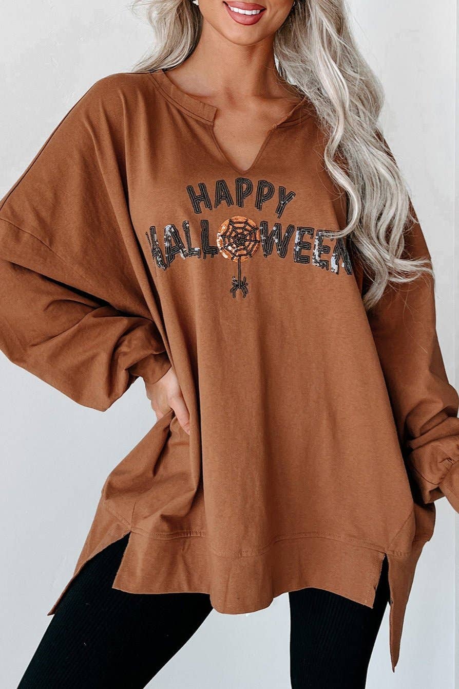 Happy Halloween Sequin Top