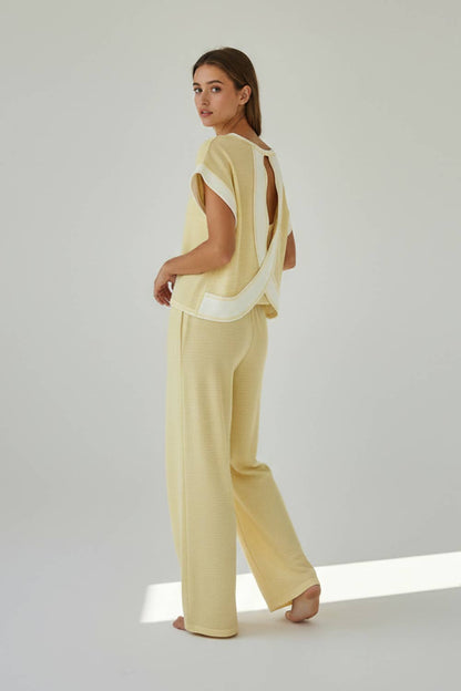 Open Back Stripe Crop Top