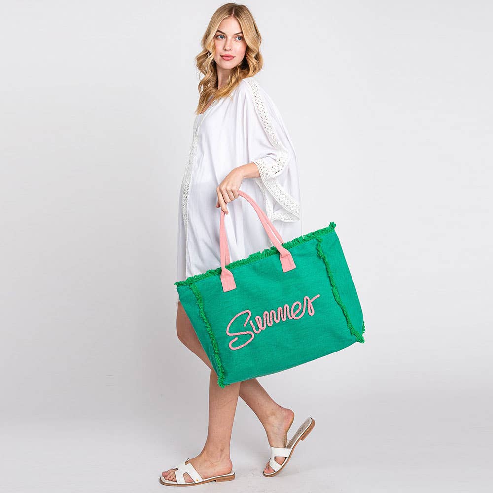SUMMER Canvas Beach Bag