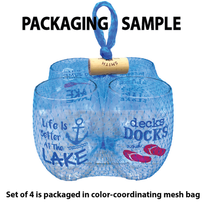 LAKE Unbreakable Stemless TRITAN Plastic Wine Glasses