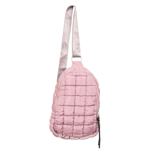 Mauve Crossbody Quilted Sling Bag