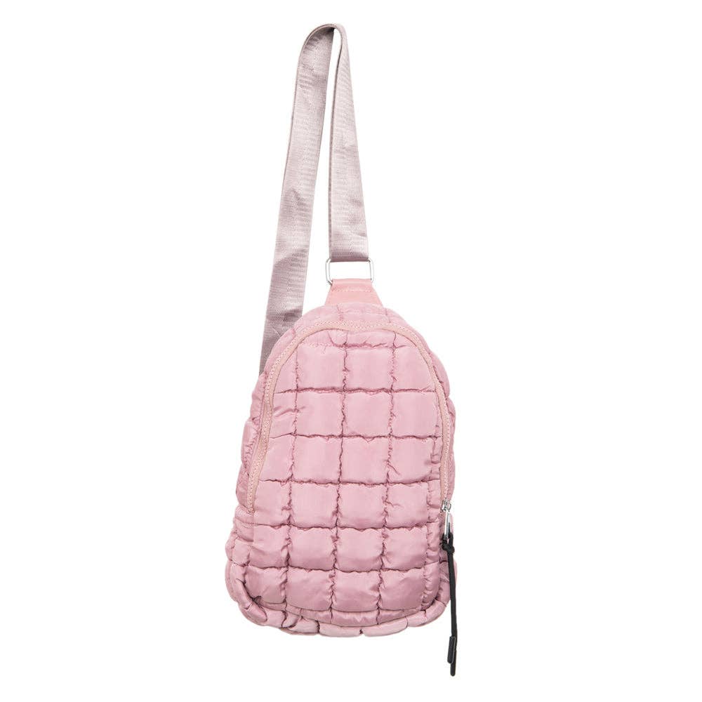 Mauve Crossbody Quilted Sling Bag