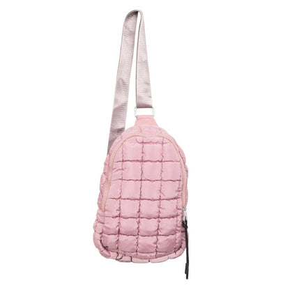 Mauve Crossbody Quilted Sling Bag