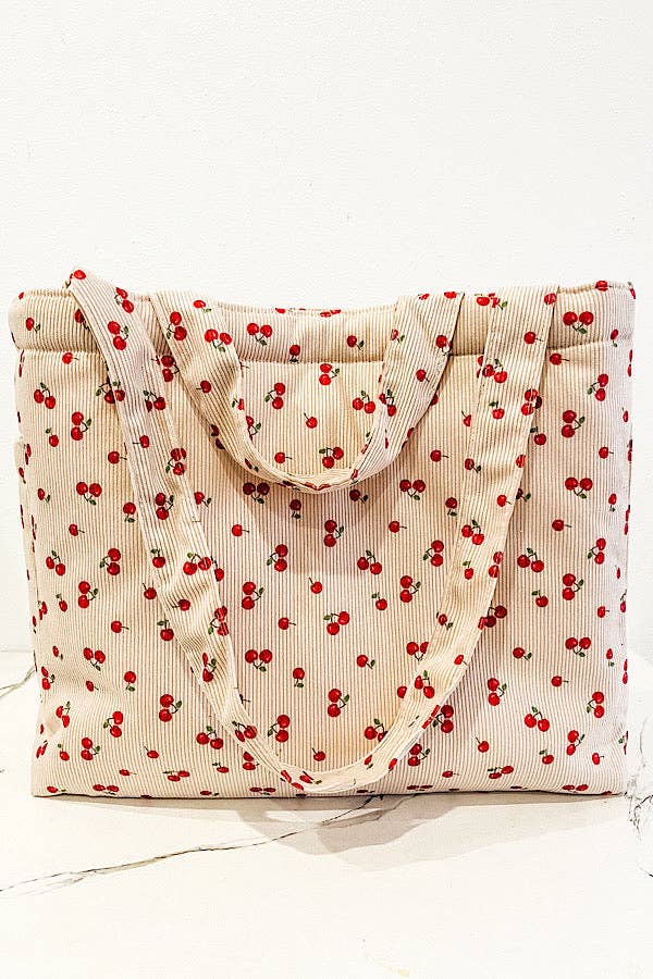 Cherry Print Tote Bag