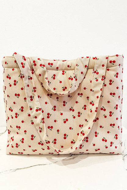 Cherry Print Tote Bag