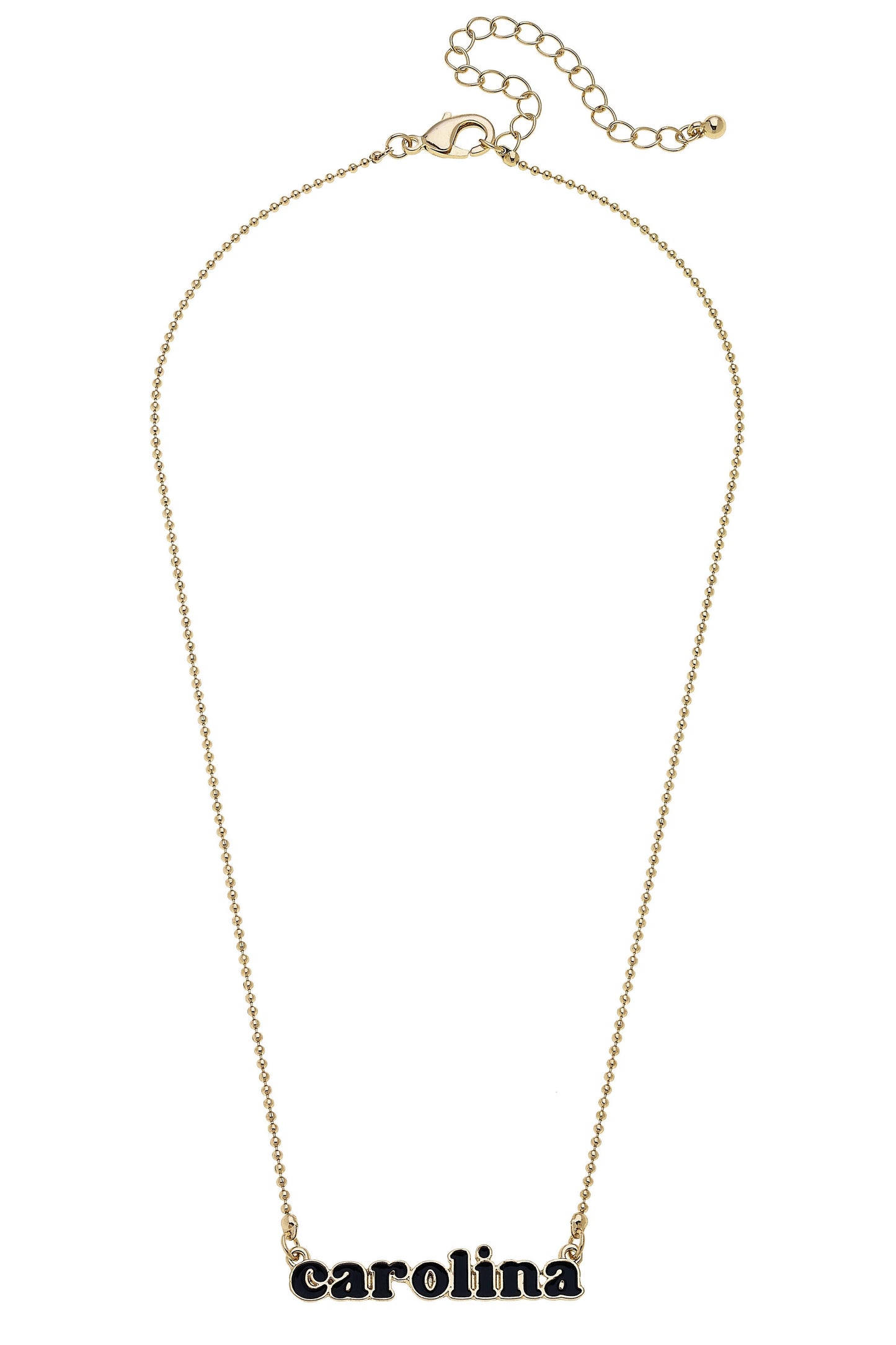 South Carolina Gamecocks Slogan Necklace in Black/Shiny Gold