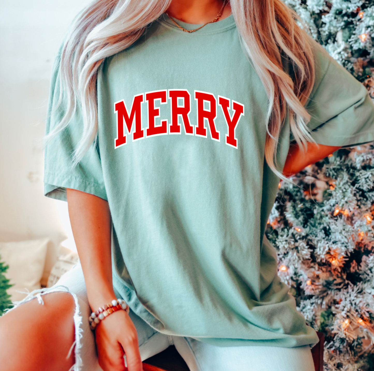 Merry Comfort Colors Tee Christmas Tees