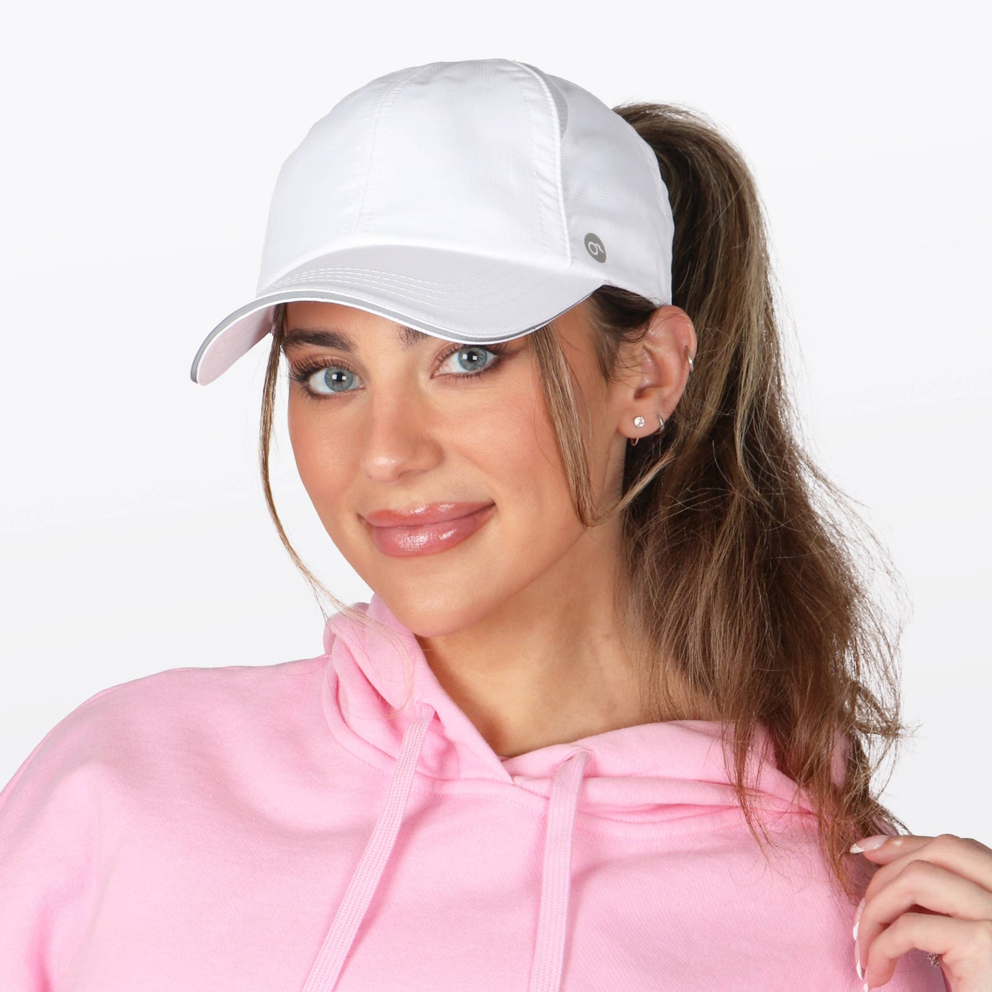 Mia Reflective Sandwich Brim Active Ponyflo® Ponytail Cap